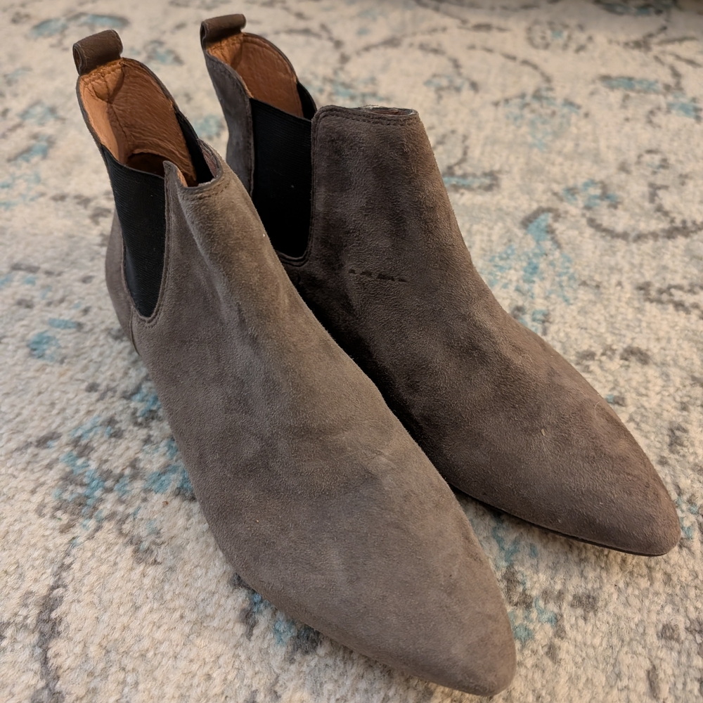 Madewell Charcoal Suede Ankle Booties